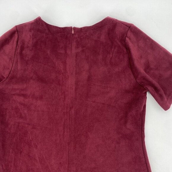 WFFS Women's Size M Faux Suede Maroon Dress Shift - Picture 8 of 8